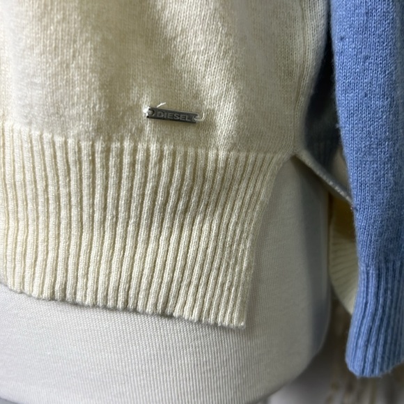 Diesel Wool Blend Cream and Blue Sweater Size XS - Picture 4 of 11